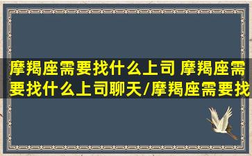 摩羯座需要找什么上司 摩羯座需要找什么上司聊天/摩羯座需要找什么上司 摩羯座需要找什么上司聊天-我的网站